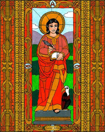 Wall Frame Gold, Matted - St. John the Evangelist by Brenda Nippert - Trinity Stores