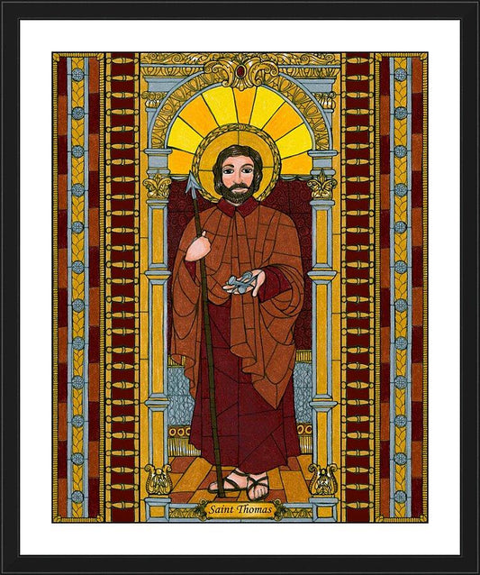 Wall Frame Black, Matted - St. Thomas the Apostle by Brenda Nippert - Trinity Stores