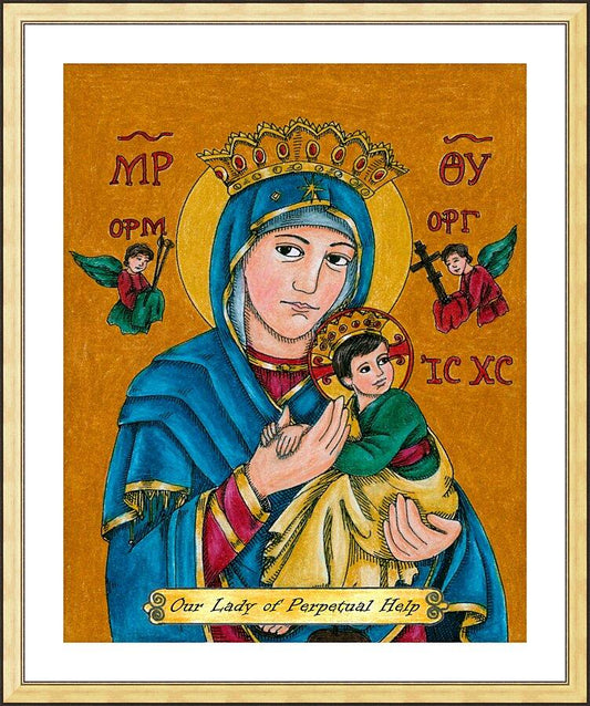 Wall Frame Gold, Matted - Our Lady of Perpetual Help by Brenda Nippert - Trinity Stores