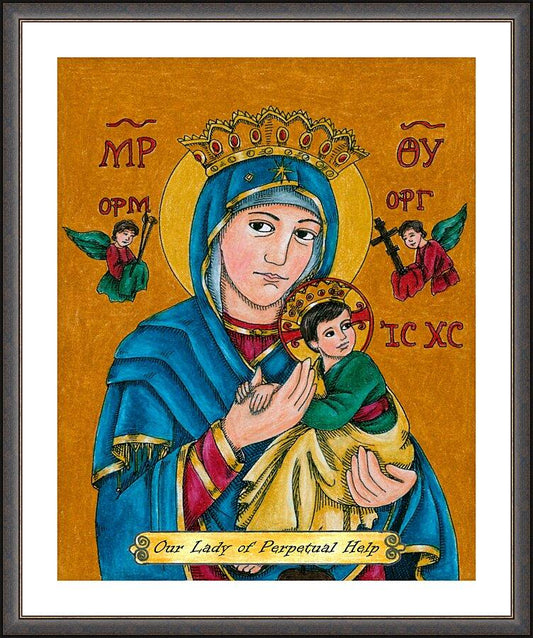 Wall Frame Espresso, Matted - Our Lady of Perpetual Help by Brenda Nippert - Trinity Stores
