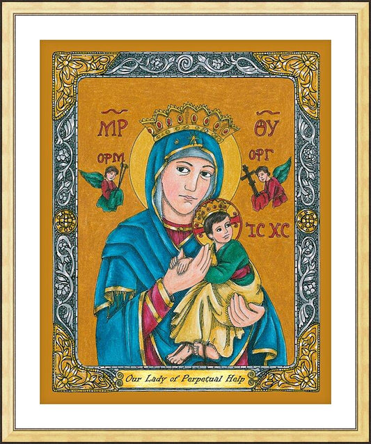 Wall Frame Gold, Matted - Our Lady of Perpetual Help by Brenda Nippert - Trinity Stores
