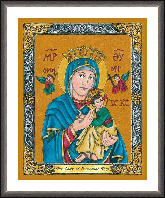 Wall Frame Espresso, Matted - Our Lady of Perpetual Help by Brenda Nippert - Trinity Stores
