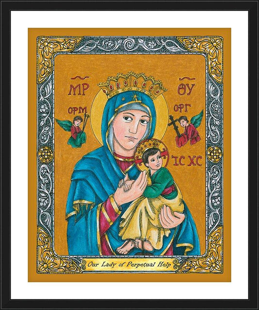 Wall Frame Black, Matted - Our Lady of Perpetual Help by Brenda Nippert - Trinity Stores