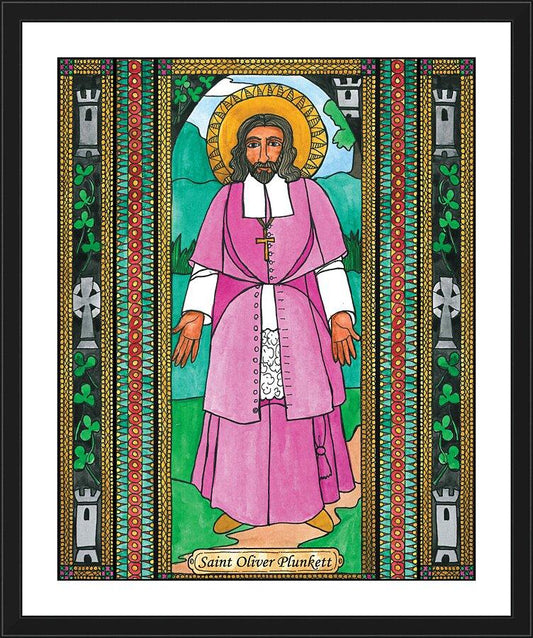 Wall Frame Black, Matted - St. Oliver Plunkett by Brenda Nippert - Trinity Stores