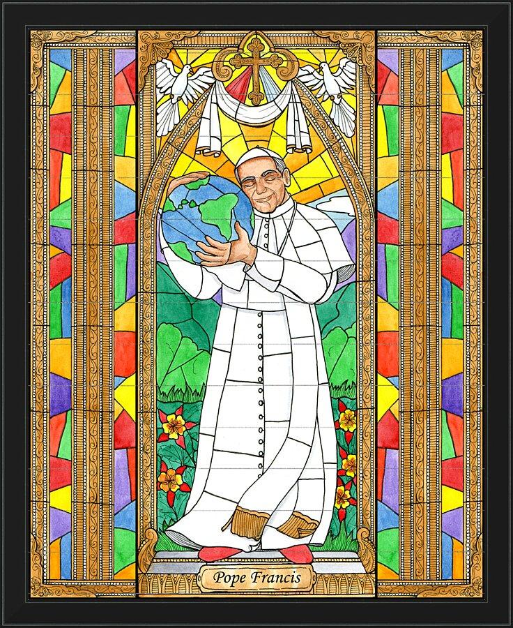 Wall Frame Black - Pope Francis by Brenda Nippert - Trinity Stores