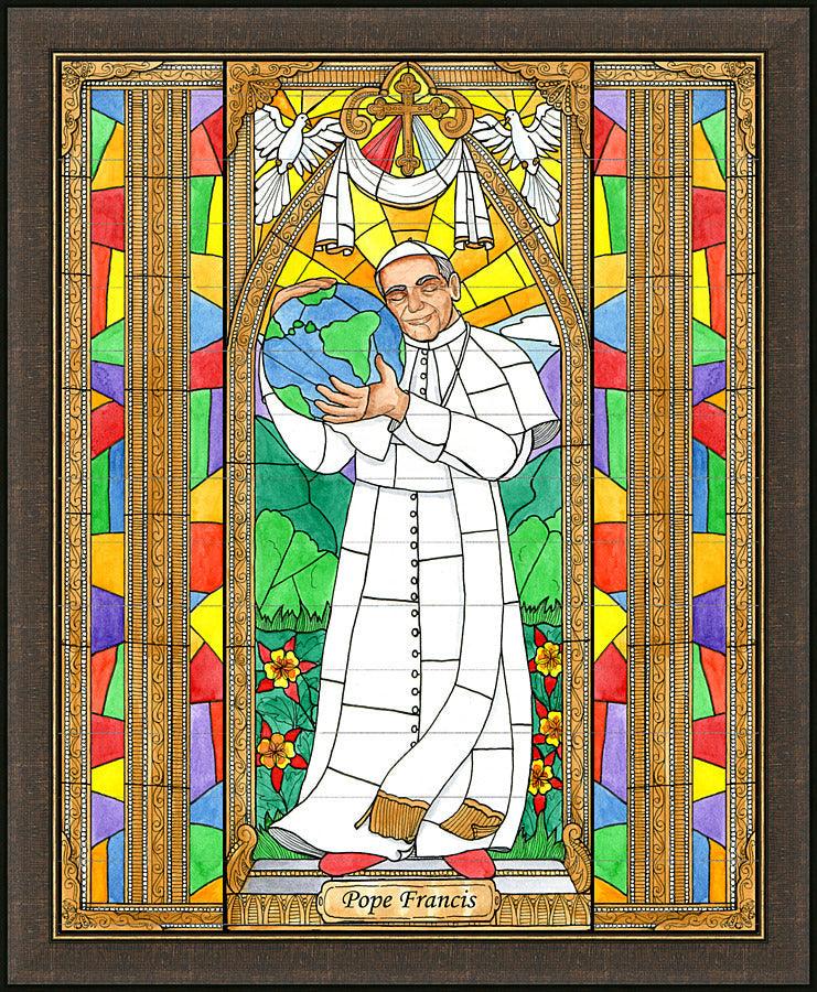 Wall Frame Espresso - Pope Francis by Brenda Nippert - Trinity Stores