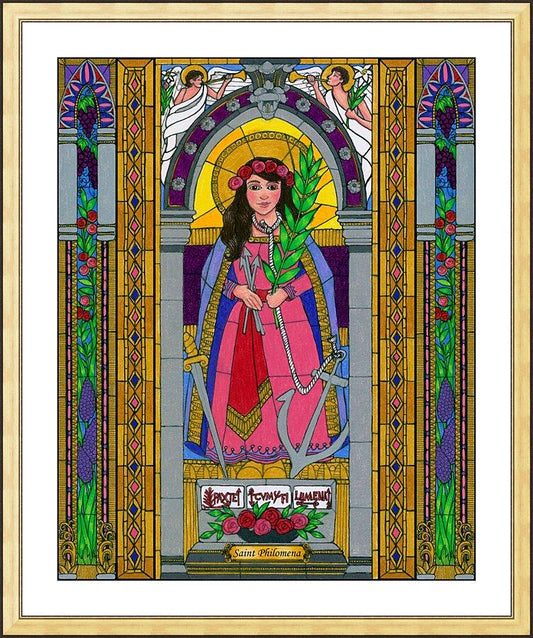 Wall Frame Gold, Matted - St. Philomena by Brenda Nippert - Trinity Stores