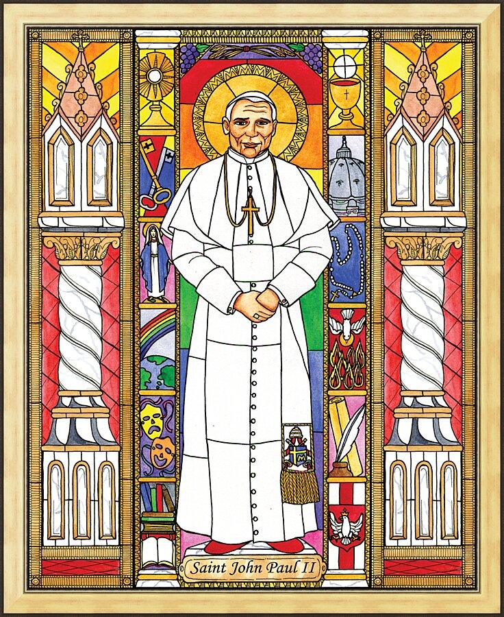 Wall Frame Gold - St. John Paul II by Brenda Nippert - Trinity Stores