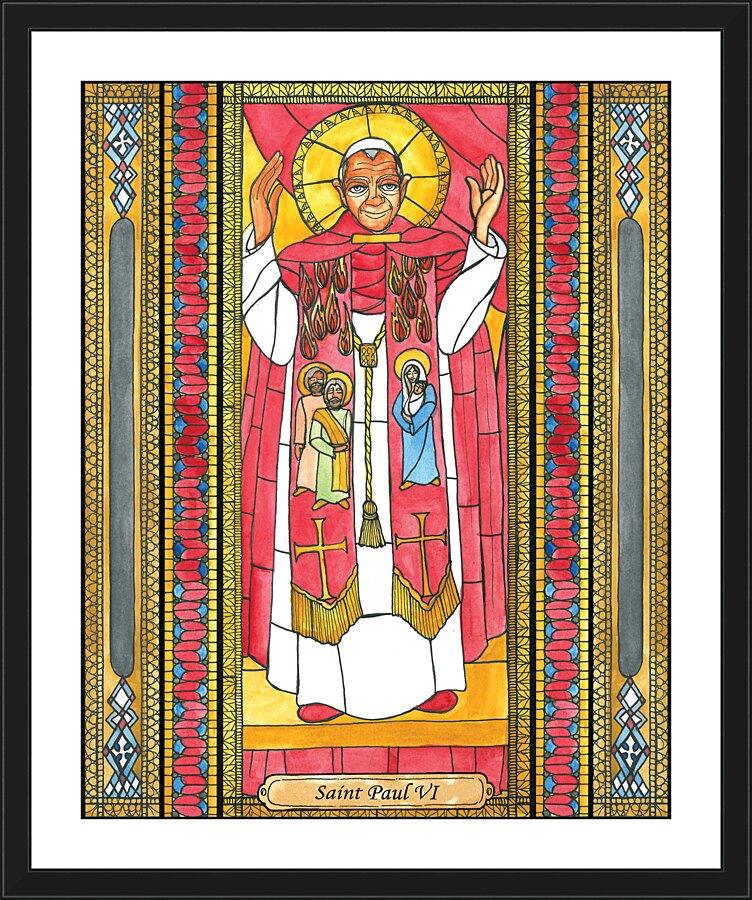 Wall Frame Black, Matted - St. Paul VI by Brenda Nippert - Trinity Stores