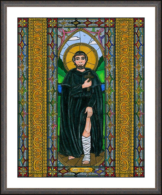 Wall Frame Espresso, Matted - St. Peregrine by B. Nippert