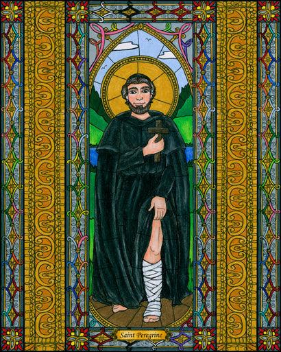 Wall Frame Black, Matted - St. Peregrine by Brenda Nippert - Trinity Stores