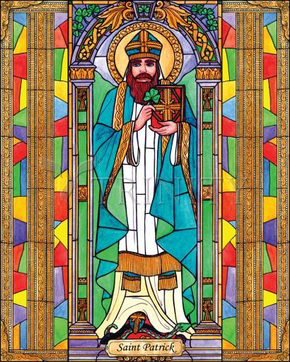 Wall Frame Black, Matted - St. Patrick by Brenda Nippert - Trinity Stores