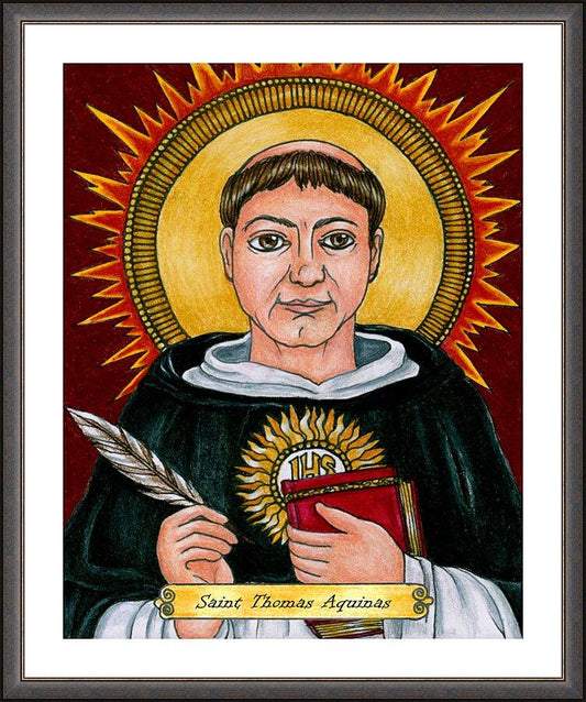 Wall Frame Espresso, Matted - St. Thomas Aquinas by Brenda Nippert - Trinity Stores