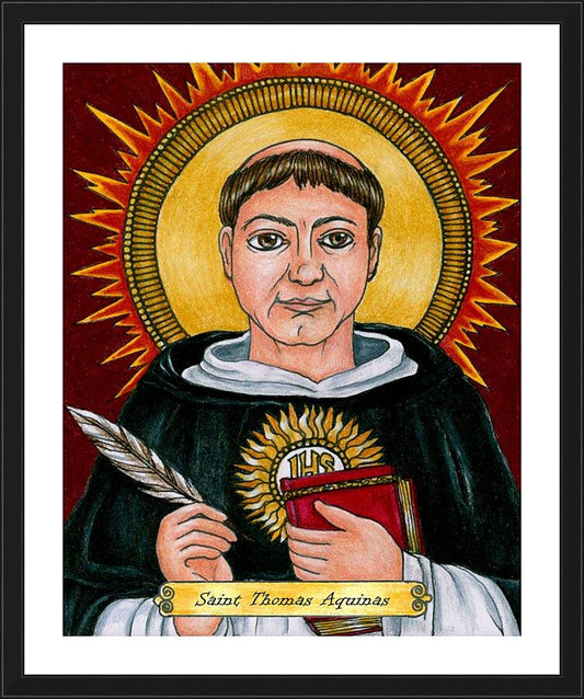 Wall Frame Black, Matted - St. Thomas Aquinas by Brenda Nippert - Trinity Stores