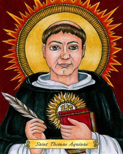 Wall Frame Espresso, Matted - St. Thomas Aquinas by Brenda Nippert - Trinity Stores