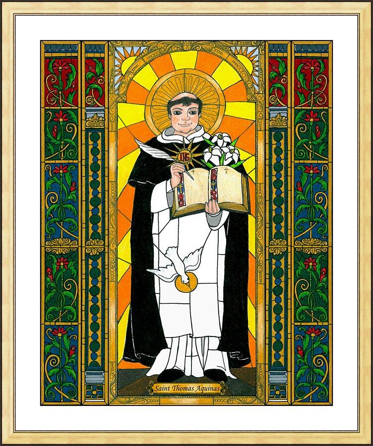 Wall Frame Gold, Matted - St. Thomas Aquinas by Brenda Nippert - Trinity Stores