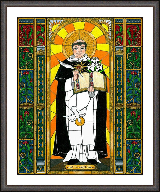 Wall Frame Espresso, Matted - St. Thomas Aquinas by Brenda Nippert - Trinity Stores