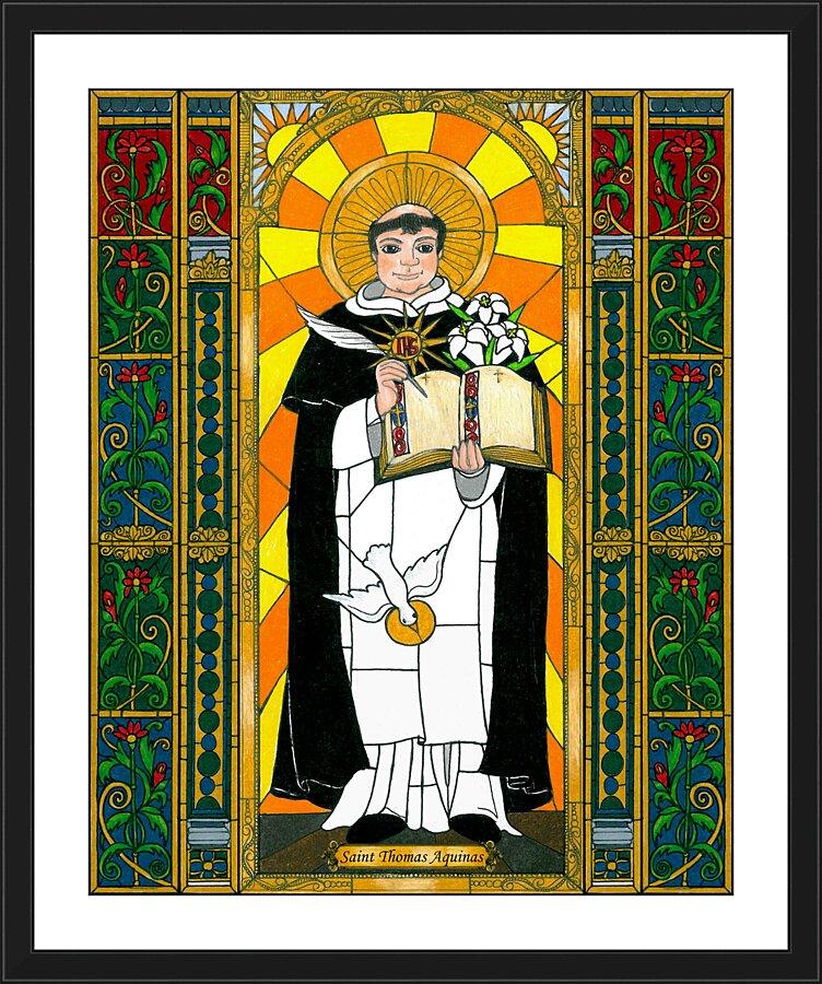 Wall Frame Black, Matted - St. Thomas Aquinas by Brenda Nippert - Trinity Stores