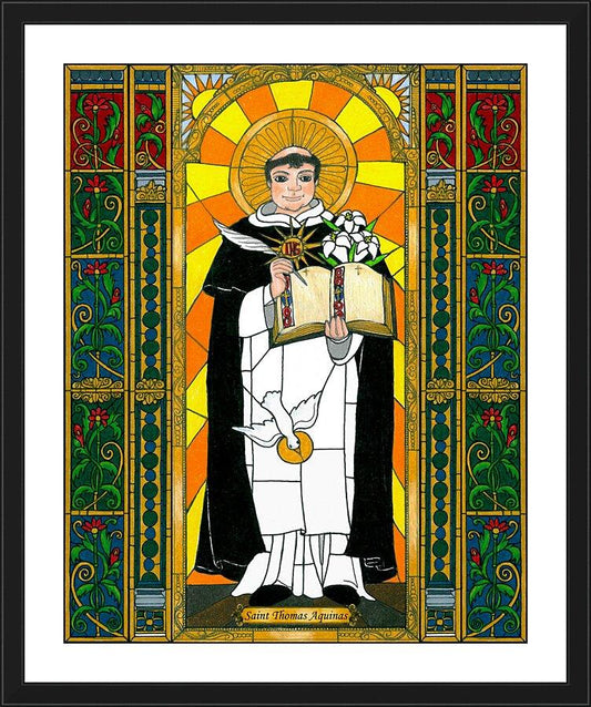 Wall Frame Black, Matted - St. Thomas Aquinas by Brenda Nippert - Trinity Stores