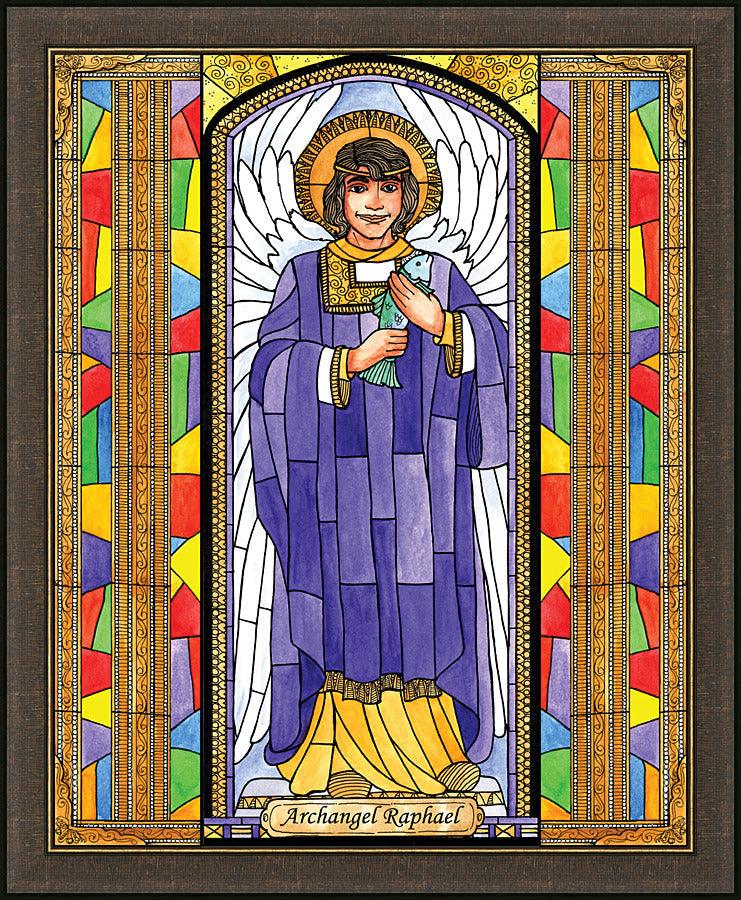 Wall Frame Espresso - St. Raphael Archangel by Brenda Nippert - Trinity Stores
