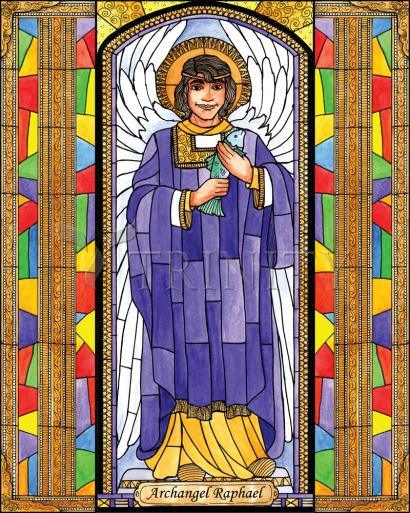 Wall Frame Black, Matted - St. Raphael Archangel by Brenda Nippert - Trinity Stores