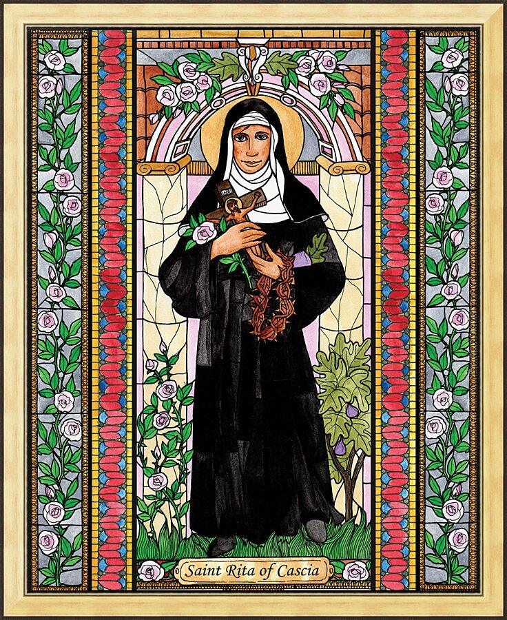 Wall Frame Gold - St. Rita of Cascia by Brenda Nippert - Trinity Stores