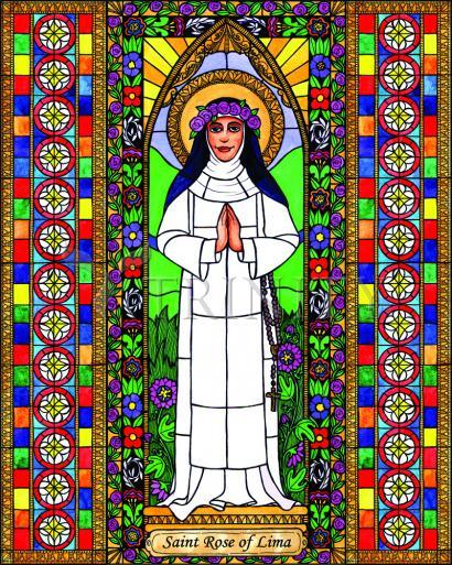 Wall Frame Espresso, Matted - St. Rose of Lima by Brenda Nippert - Trinity Stores