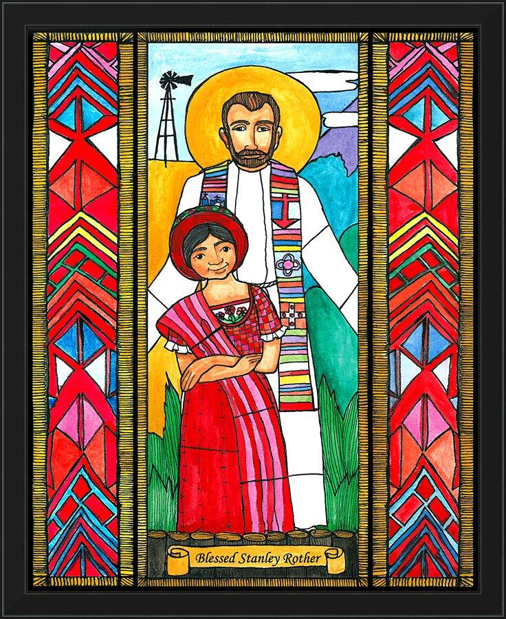 Wall Frame Black - Bl. Stanley Rother by Brenda Nippert - Trinity Stores