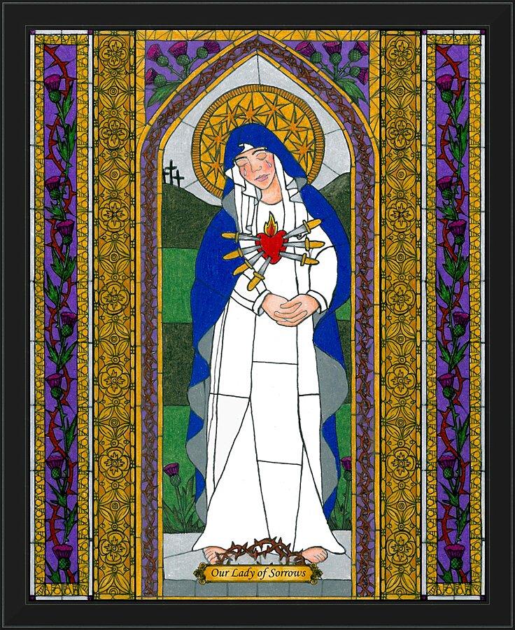 Wall Frame Black - Our Lady of Sorrows by Brenda Nippert - Trinity Stores