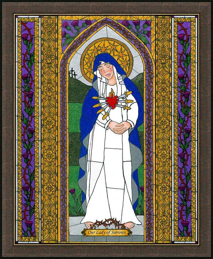 Wall Frame Espresso - Our Lady of Sorrows by Brenda Nippert - Trinity Stores