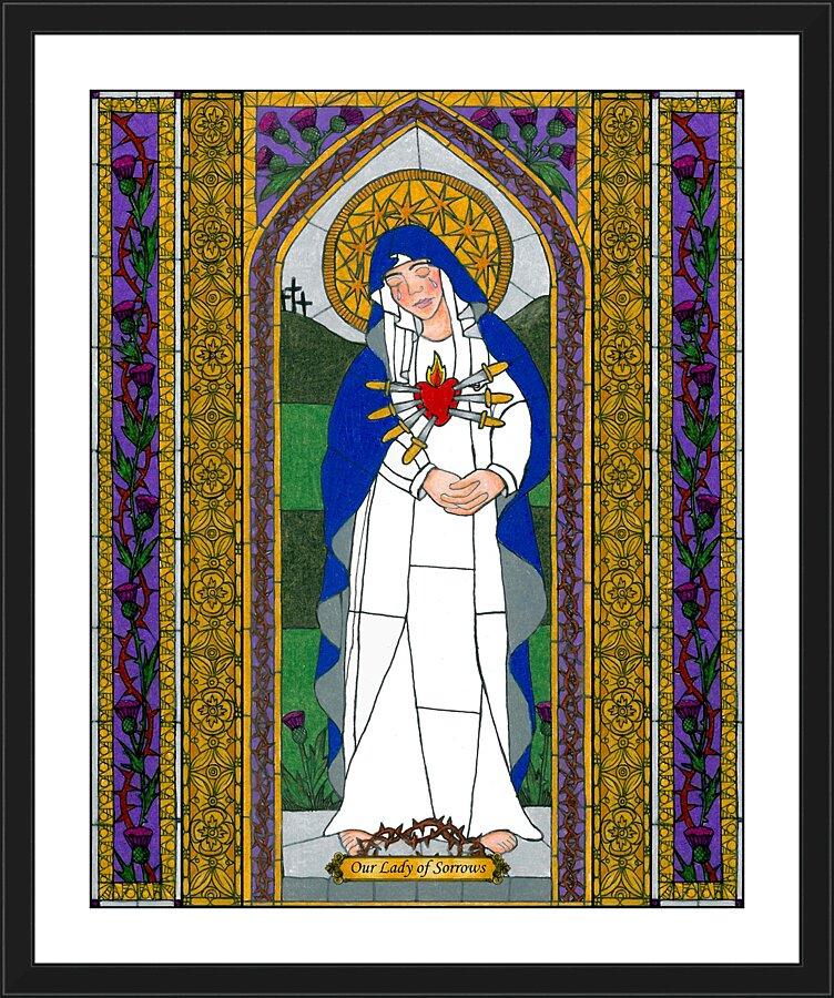 Wall Frame Black, Matted - Our Lady of Sorrows by Brenda Nippert - Trinity Stores