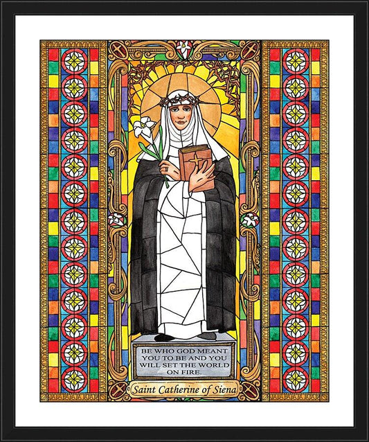 Wall Frame Black, Matted - St. Catherine of Siena by B. Nippert