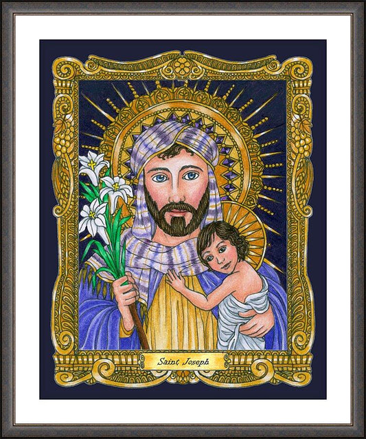 Wall Frame Espresso, Matted - St. Joseph by Brenda Nippert - Trinity Stores