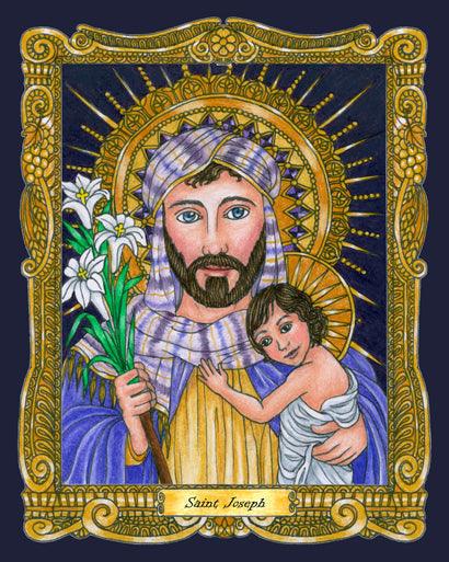 Wall Frame Espresso, Matted - St. Joseph by Brenda Nippert - Trinity Stores