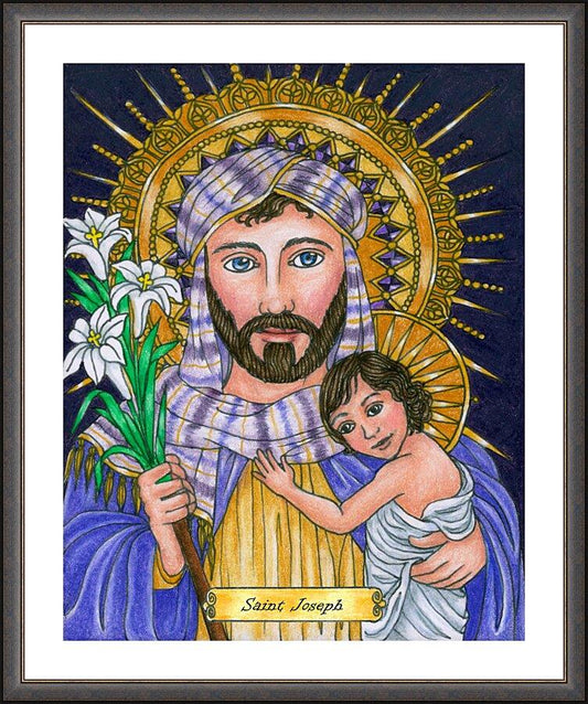 Wall Frame Espresso, Matted - St. Joseph by Brenda Nippert - Trinity Stores