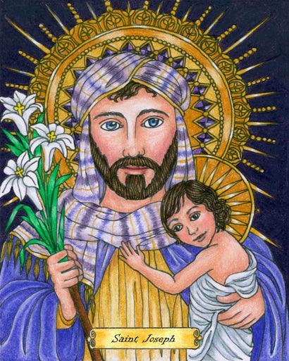 Wall Frame Gold, Matted - St. Joseph by Brenda Nippert - Trinity Stores