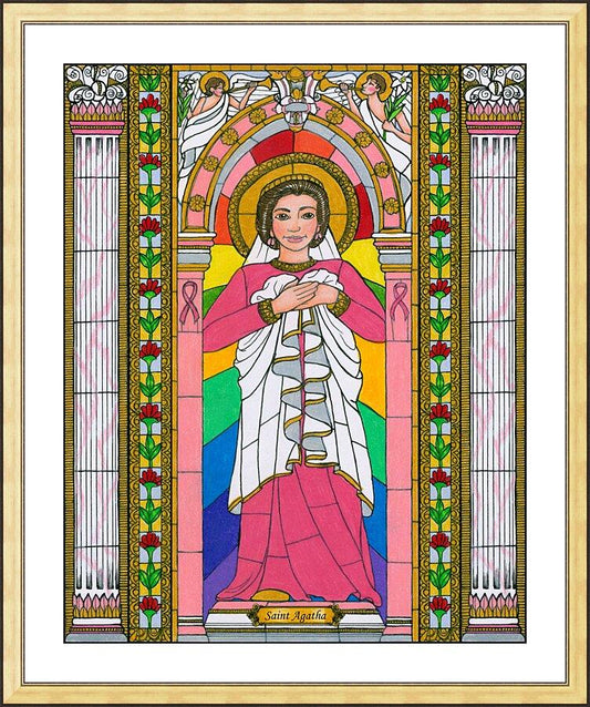 Wall Frame Gold, Matted - St. Agatha by Brenda Nippert - Trinity Stores