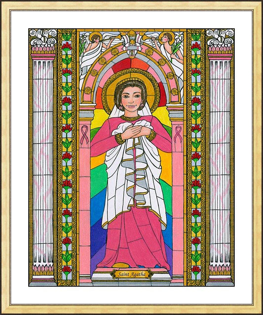 Wall Frame Gold, Matted - St. Agatha by Brenda Nippert - Trinity Stores