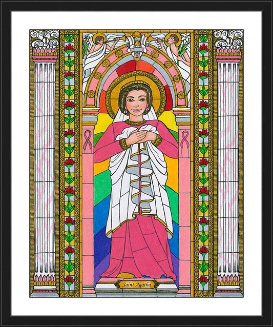 Wall Frame Black, Matted - St. Agatha by Brenda Nippert - Trinity Stores