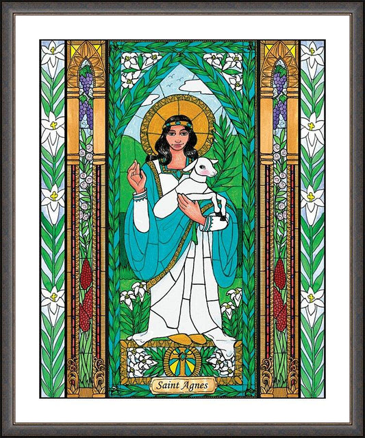 Wall Frame Espresso, Matted - St. Agnes by Brenda Nippert - Trinity Stores