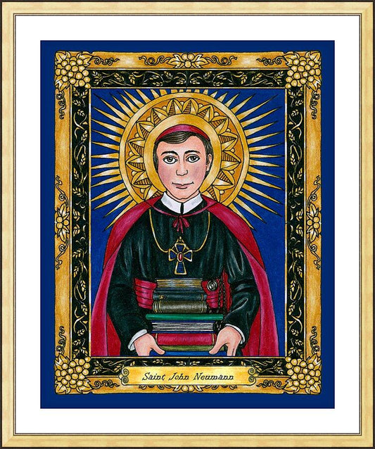Wall Frame Gold, Matted - St. John Neumann by Brenda Nippert - Trinity Stores