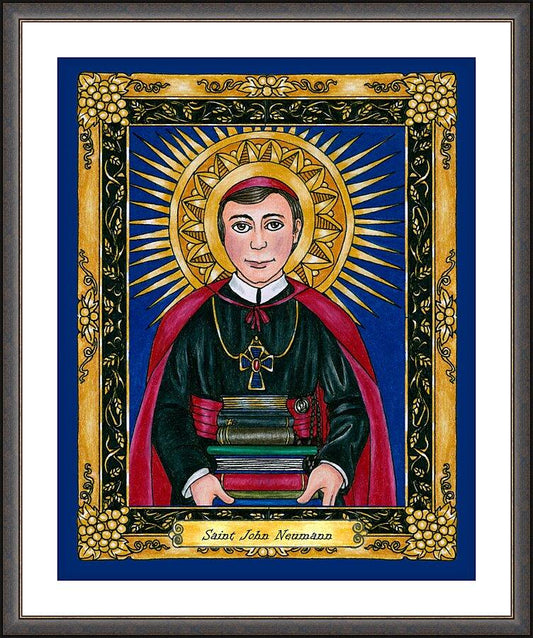 Wall Frame Espresso, Matted - St. John Neumann by Brenda Nippert - Trinity Stores