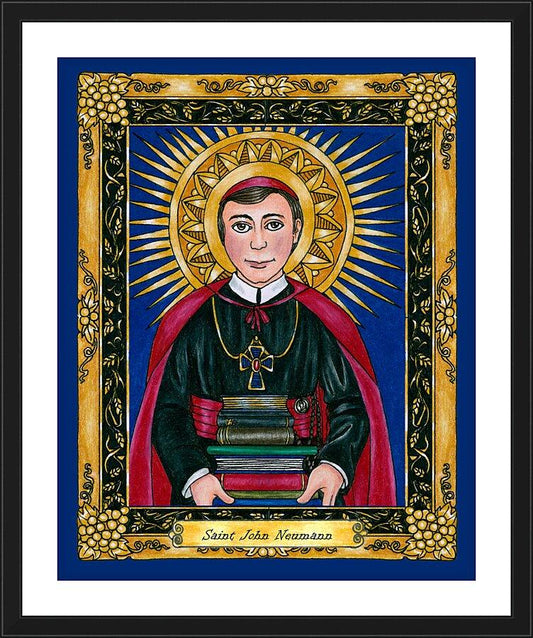 Wall Frame Black, Matted - St. John Neumann by Brenda Nippert - Trinity Stores