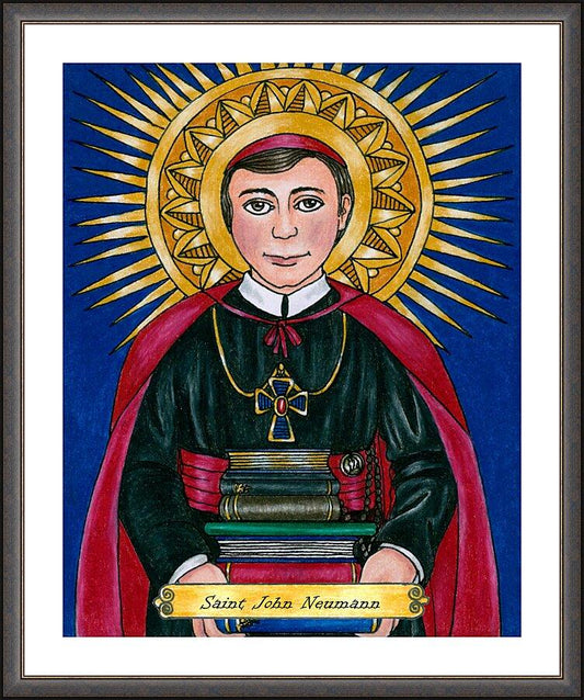 Wall Frame Espresso, Matted - St. John Neumann by Brenda Nippert - Trinity Stores