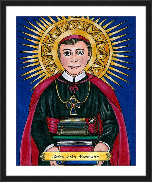 Wall Frame Black, Matted - St. John Neumann by Brenda Nippert - Trinity Stores