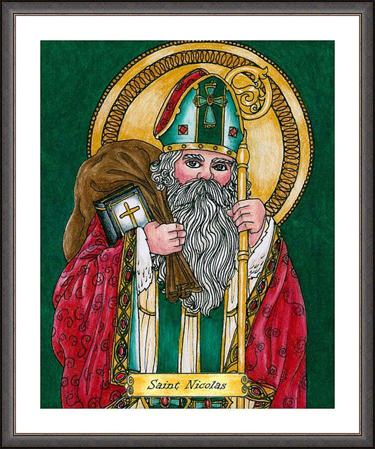 Wall Frame Espresso, Matted - St. Nicholas by Brenda Nippert - Trinity Stores