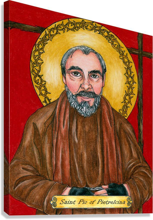 Canvas Print - St. Pio of Pietrelcina  by Brenda Nippert - Trinity Stores