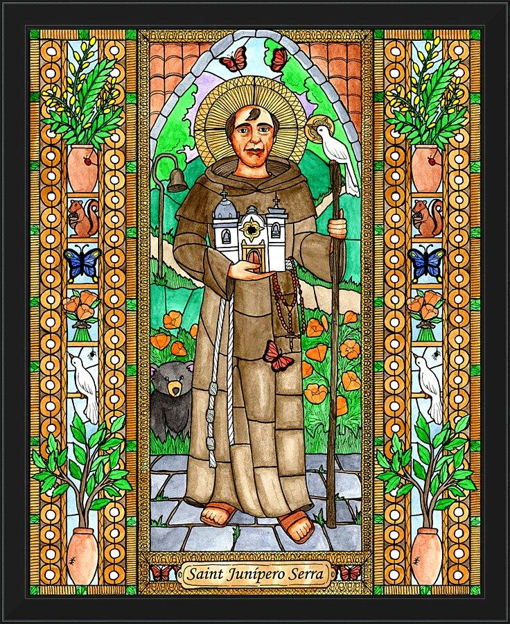 Wall Frame Black - St. Junipero Serra by Brenda Nippert - Trinity Stores