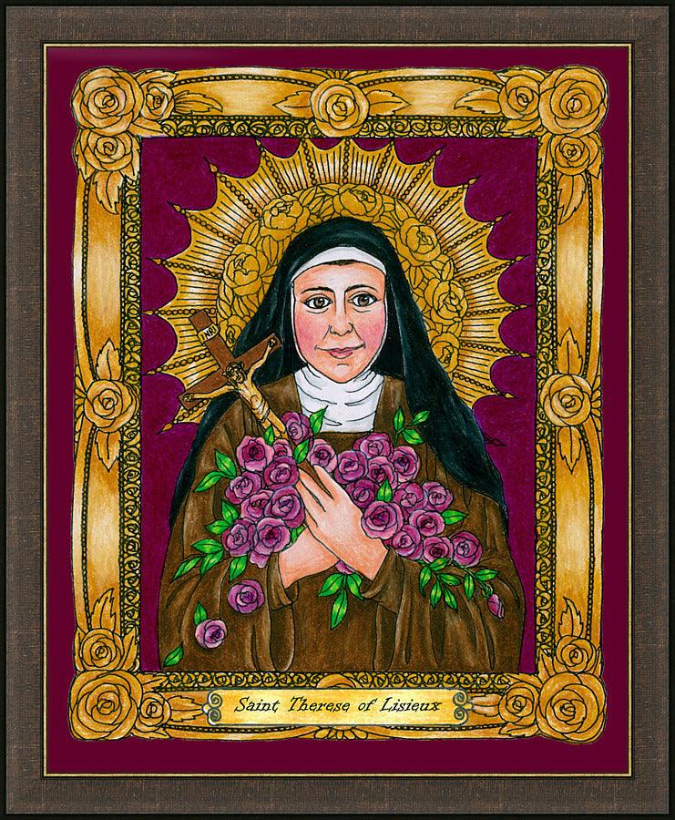 Wall Frame Espresso - St. Thérèse of Lisieux by Brenda Nippert - Trinity Stores