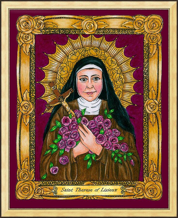 Wall Frame Gold - St. Thérèse of Lisieux by Brenda Nippert - Trinity Stores